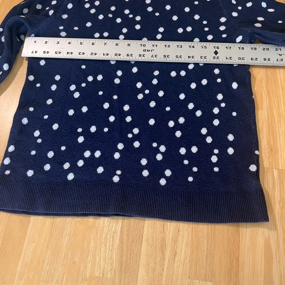 A New Day Woman’s Navy Sweater with White Polka Dots - Size Large - Picture 3 of 7